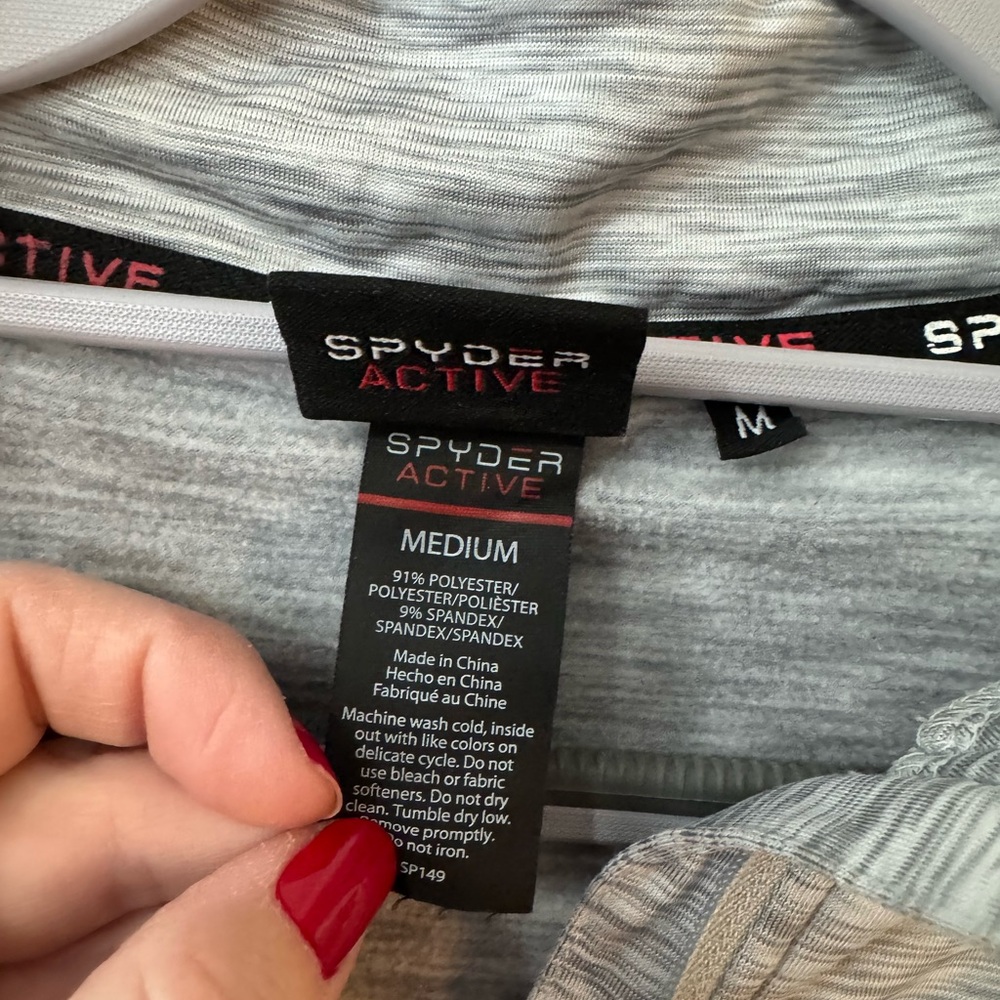 Gray Quarter-Zip Pullover Spyder Active Medium - image 2